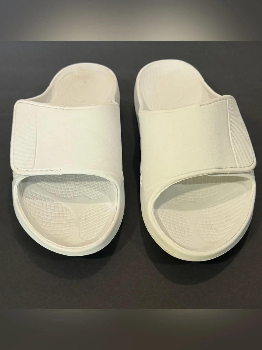 Oofos White Slide Sandals unisex